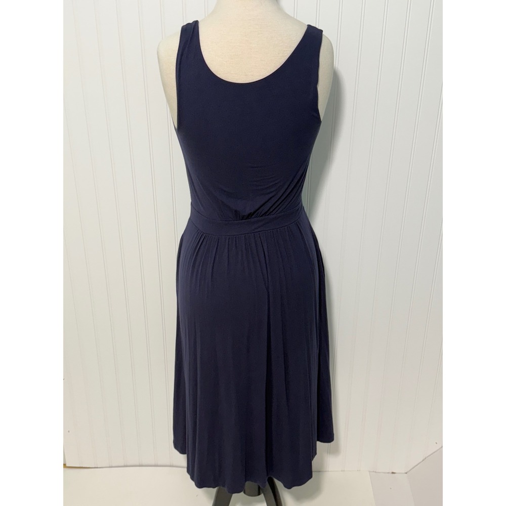 Boden Emmie Jersey‎ Knit Midi Dress Sleeveless Casual Pocket Navy Blue Size 4 - Picture 7 of 11